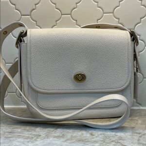 Coach Cream Crossbody Bag with Gold Accents